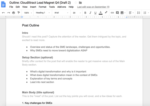 eBook outline